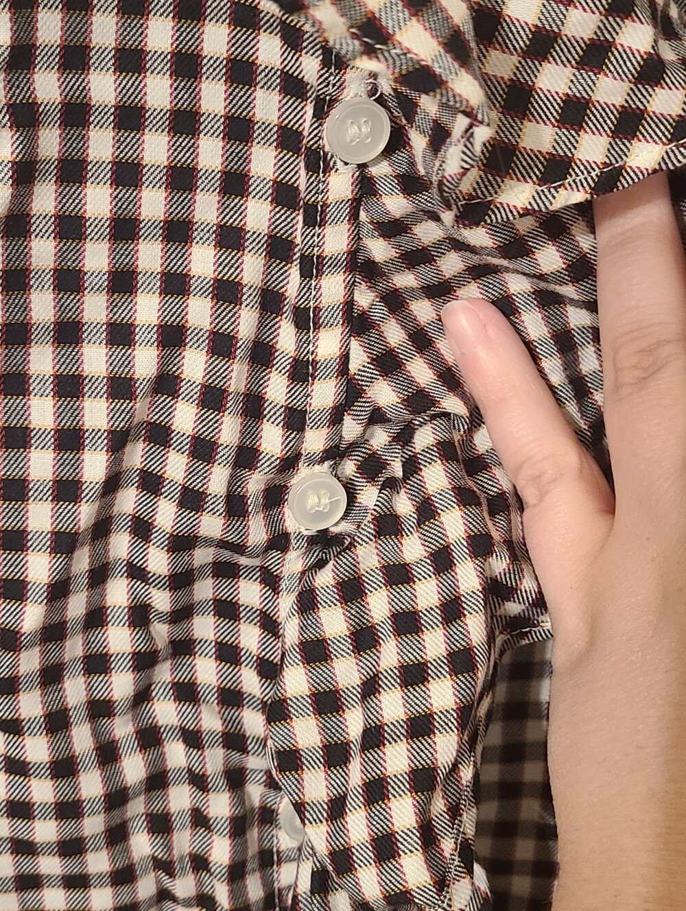 Lane Bryant Black & White Gingham Ruffle Blouse - Picture 5 of 6